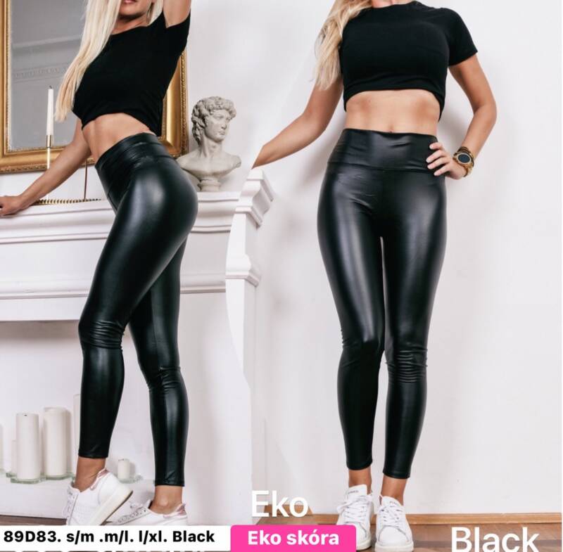 Spodnie skórzane damskie Roz S-XL, 1 kolor Paczka 12 szt